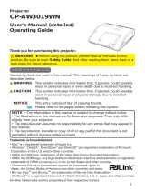 Hitachi CP-AW3019WN Operating instructions