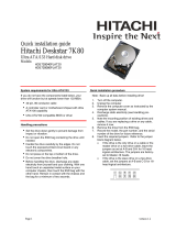 Hitachi DESKSTAR 7K80 Quick Installation Manual