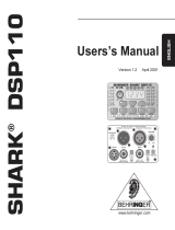 Behringer SHARK DSP110 User manual