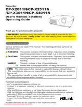 Hitachi CP-WX3011N User Manual – Operating Manual
