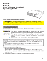 Hitachi CPX4 - CP X4 XGA LCD Projector User manual