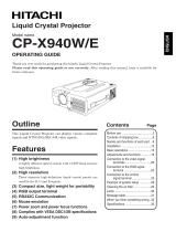 Hitachi CP-X940W/E Operating instructions