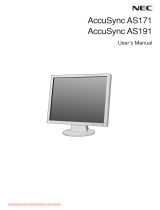 NEC AS191 - AccuSync - 19" LCD Monitor User manual