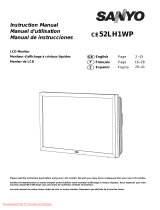 Sanyo CE52SR1 - 52" LCD Flat Panel Display User manual