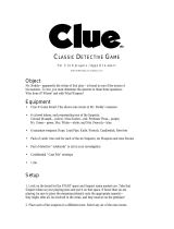 Clue Classic Detective Game User manual