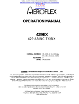 Aeroflex 429 ARINC RX Operating instructions