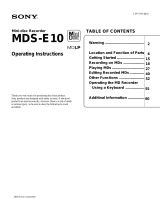 Sony MDS-E10 User manual