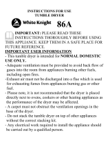 White Knight C86A7W User manual