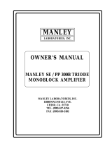 Manley "Compact" SE/PP 300B Monoblock Owner's manual