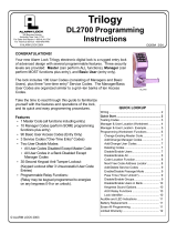 Alarm Lock TRILOGY DL2700 Programming Instructions Manual