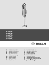 Bosch MSM76PRO/01 Owner's manual