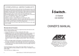ARX i-Switch Owner's manual