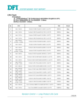 DFI LT600-DR CPU/Memory Compatibility List User manual