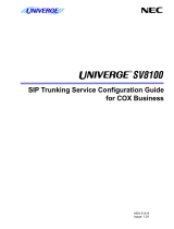 Univerge SV8100 SIP Trunking Service User manual