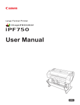 Canon iPF750 - imagePROGRAF Color Inkjet Printer User manual