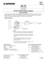 Aiphone BA-1P Operating instructions