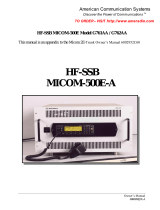 Motorola HF-SSB MICOM-500E-A G761AA Owner's manual