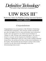 Definitive Technology UIW RSS II Owner's manual