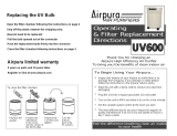 Airpura UV600 Operating & Filter Replacement Directions