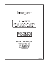 Manley Langevin Dual Vocal Combo 1999 - 4/2001 Owner's manual