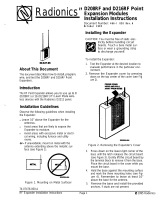 Radionics D208RF Installation guide