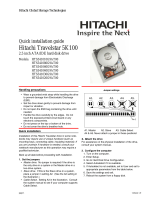 Hitachi Travelstar 5K100 Quick Installation Manual