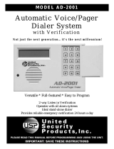 United Security Products AD-2001 Instructions Manual