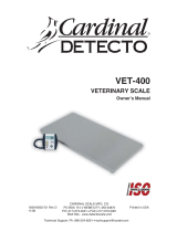 Cardinal Detecto VET-400 Owner's manual