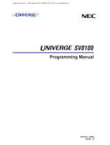 NEC UNIVERGE SV8100 Programming Manual