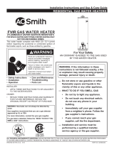 A.O. Smith Gas Water Heater Installation Instructions And Use & Care Manual