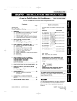 Sanyo SAP-CMRV1926EH Installation Instructions Manual