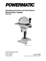 Powermatic DS20 Disc Sander, 2HP 1PH 230V User manual