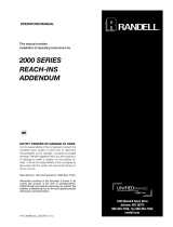 Randell 2000 Series Reach-Ins Addendum Owner's manual
