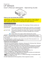 Hitachi CP-WX625 User Manual – Operating Manual