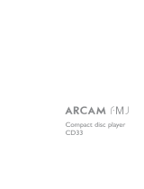 Arcam FMJ CD33 User manual