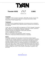 Tyan Thunder K8SE S2892 User manual