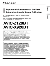 Pioneer AVIC-X920BT Important information