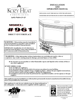 Kozyheat #961 Owner's manual