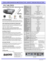 Sanyo PLC-WL2503 - 2500 Lumens Specification