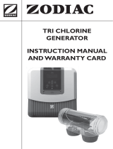 Zodiac TRI CHLORINE GENERATOR Instruction Manual And Warranty Card