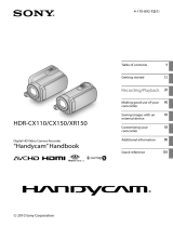 Sony HDR-CX110 - High Definition Flash Memory Handycam Camcorder User manual