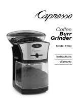 Capresso 559 Coffee Burr Grinder User manual