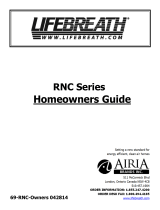 Lifebreath RNC series Owner's manual