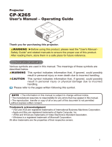 Hitachi CP-X265 Owner's manual