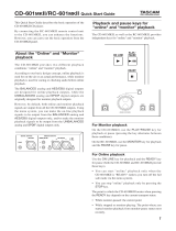 Tascam CD-601MKII Quick start guide