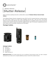Promaster Wireless RF Remote Shutter Release Owner's manual