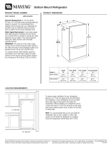 Maytag MBF1958WE - 19.0 cu. Ft. Bottom Freezer Refrigerator Dimensions