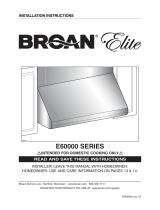 Broan Elite E60000 Series Installation guide