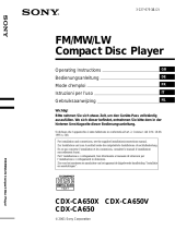 Sony cdx ca 650 Owner's manual