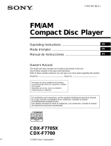 Sony CDX-F7700 User manual
